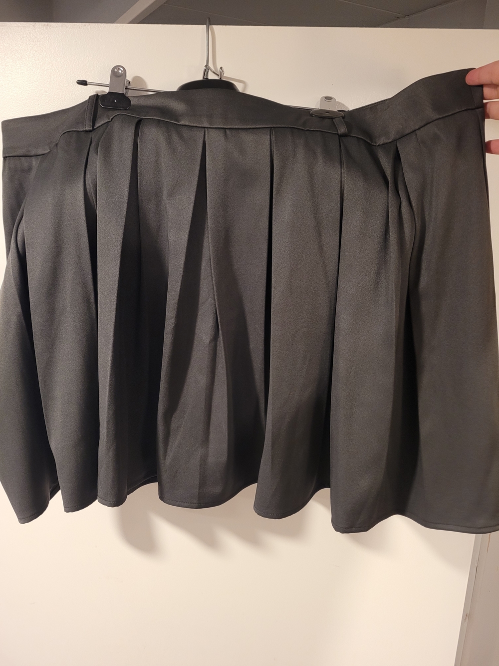 Cider Dark Grey Circle Skirt with Structured Pleats